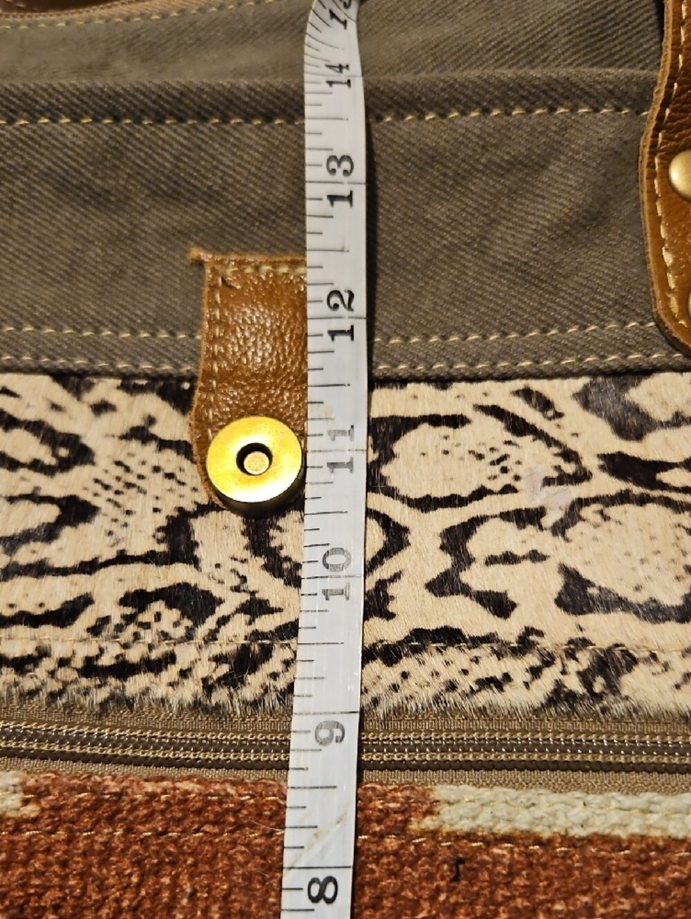 Myra Bag Southwestern Tapestry Tote in Brown, Cream, Teal - Picture 11 of 14